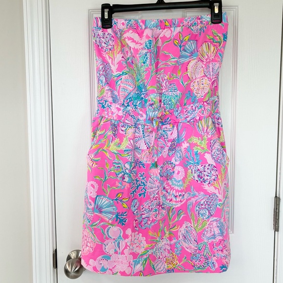 Lilly Pulitzer Larch Coverup Dress in Pink Isle Shell Me Something Good Small - Picture 2 of 11